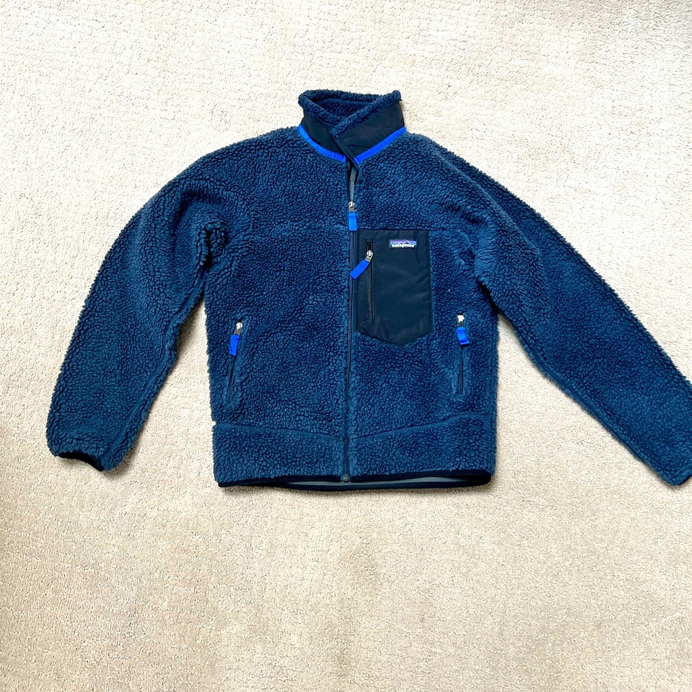 Patagonia Long Sleeve Zip Front Navy Fleece